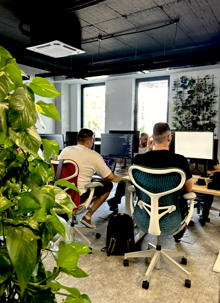 Developers in the office working on enterprise applications