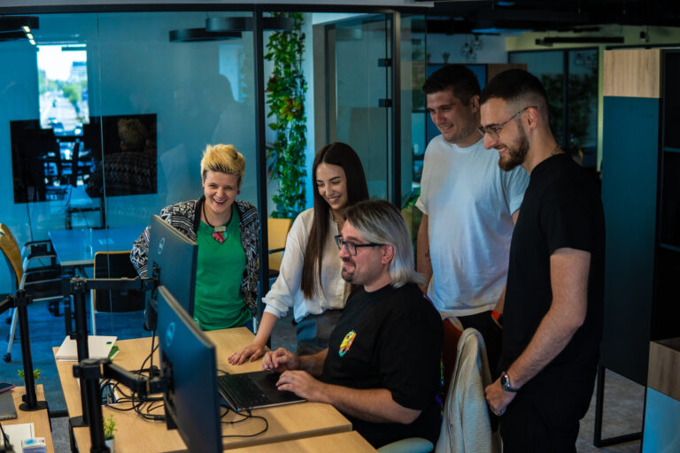 nQode team in the office